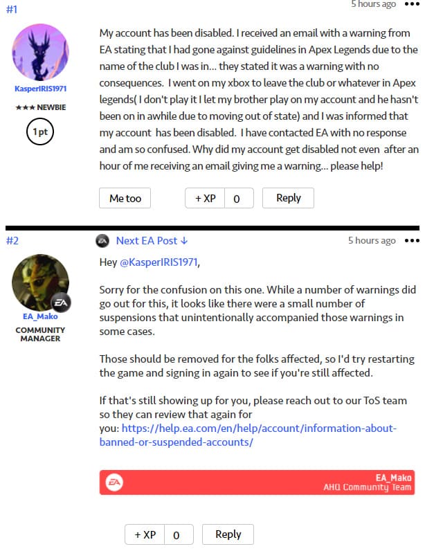 Eaが Apex Legends のプレイヤーアカウントを誤ってbanした問題について開発者が謝罪を発表 ゲーム特化速報